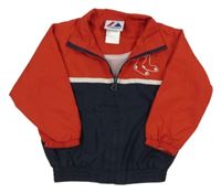 Tmavomodro-červená šušťáková jarná bunda s ponožkami Majestic