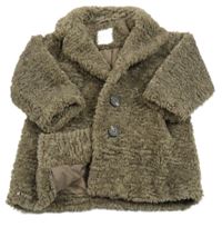 Hnědý huňatý podšitý kabát Next