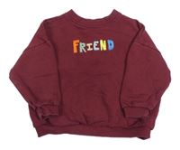 Vínová oversize mikina s nápisom John Lewis