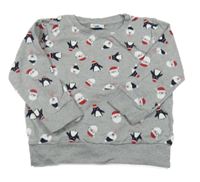 Sivá vianočná mikina s obrázkami Topolino