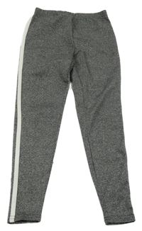 Sivé melírované športové legíny s prúžkami Shein