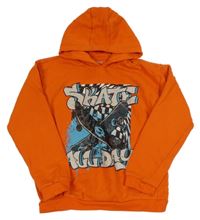 Oranžová mikina se skaty a kapucí Nutmeg