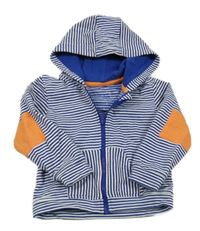 Tmavomodro-biela pruhovaná prepínaci mikina s kapucňou M&S