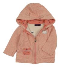 Broskvová prepínaci mikina s mačkou a kapucňou Sergent Major