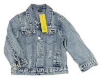 Nové - Svetlomodrá rifľová bunda s vyšúchaním Shein