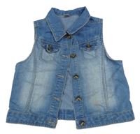 Modrá rifľová vesta Tu