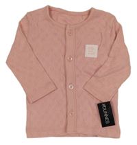 Nové - Starorůžové děrované propínací triko Dunnes