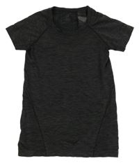 Tmavošedé melírované funkční sportovní tričko H&M