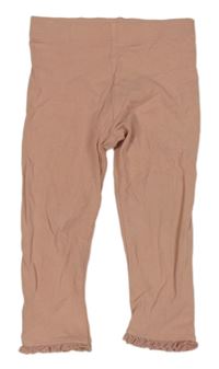 Svetloružové legíny s čipkou Next