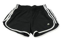 Čierne športové funkčné kraťasy s pruhmi a logem Adidas