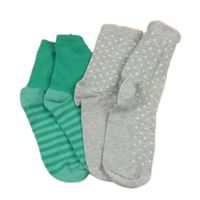 2x Zelené pruhované + šedé puntíkované ponožky vel. 31-36