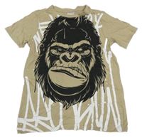 Béžové tričko s gorilou Chapter young