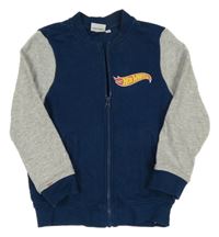 Petrolejovo-sivá prepínaci mikina s Hot Wheels