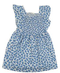 Bielo-modré kvietkovane žabičkové šaty Primark
