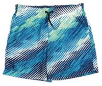 Modro-tmavomodro-bílé vzorované plážové kraťasy Speedo