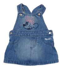 Modrá rifľová na traká sukňa s Minnií Disney
