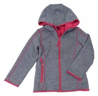 Modro-růžová pletená propínací zateplená mikina s kapucí Kiki&Koko