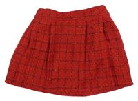 Červeno-čierna kockovaná sukňa s flitrami Matalan
