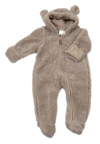 Svetlohnedá huňatá kombinéza s kapucňou H&M