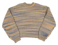 Farebný melírovaný crop oversize sveter Primark