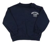 Tmavomodrá oversize mikina s nápisom F&F