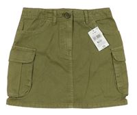 Khaki cargo rifľová sukňa Matalan