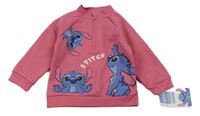 Nová - růžová mikina se Stitchem PRIMARK