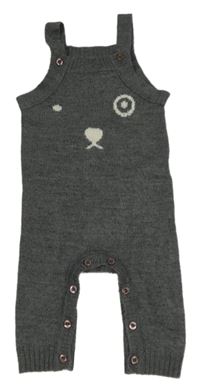 Tmavosivé melírované pletené na traké nohavice s čumáčkem BLUEDOG BABY