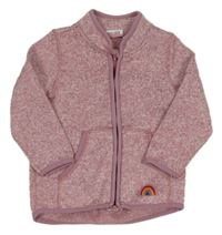 Starůžová melírovaná pletená propínací mikina s duhou Liegelind