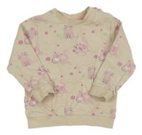 Svetlobéžová mikina s kočičkami Topomini