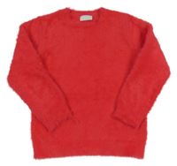 Červený chlpatý sveter Matalan