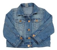 Modrá tepláková riflová bunda s límečkem H&M