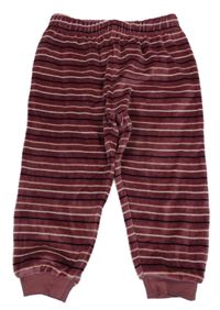 Vínovo-pruhované zamatové tepláky Topomini