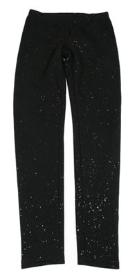 Černé třpytivé teplákové zateplené legíny YIGGA