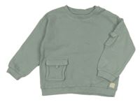 Olivovošedá rebrovaná mikina F&F