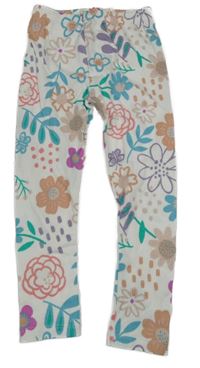 Smotanové rebrované legíny s kvietkami St. Bernard