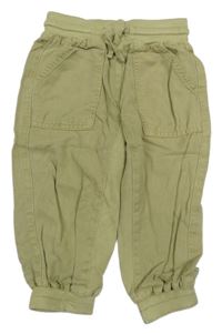 Khaki cuff nohavice s úpletovým pasom RIVER ISLAND