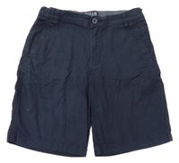 Tmavomodré chino plátenné kraťasy H&M