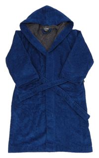 Tmavomodrý froté župan s kapucí otton werner