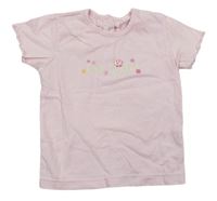 Ružové tričko s nápisom a obrázkami H&M