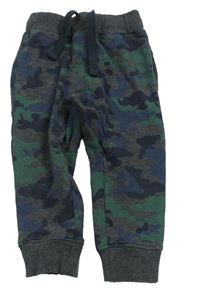 Tmavošedo-tmavomodro-khaki army tepláky