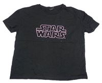 Čierne tričko s kamienkami a nápisem Star Wars Primark