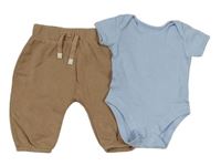 2set - Hnedé tepláky + svetlomodré body George