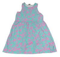 Tyrkysové kvetované bavlnené šaty zn. Primark