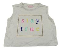 Biely crop top s nápisom Primark