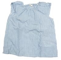 Modro-bílá pruhovaná třpytivá halenka H&M