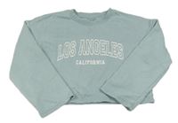Svetlozelená crop mikina s nápisom Primark