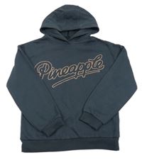 Antracitová mikina s logom a kapucňou Pineapple