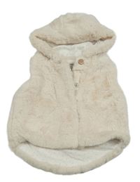 Svetlobéžová kožušinová podšitá vesta s kapucňou Primark