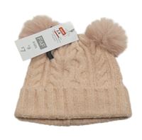 Nové - Růžová pletená čepice s bambulemi F&F